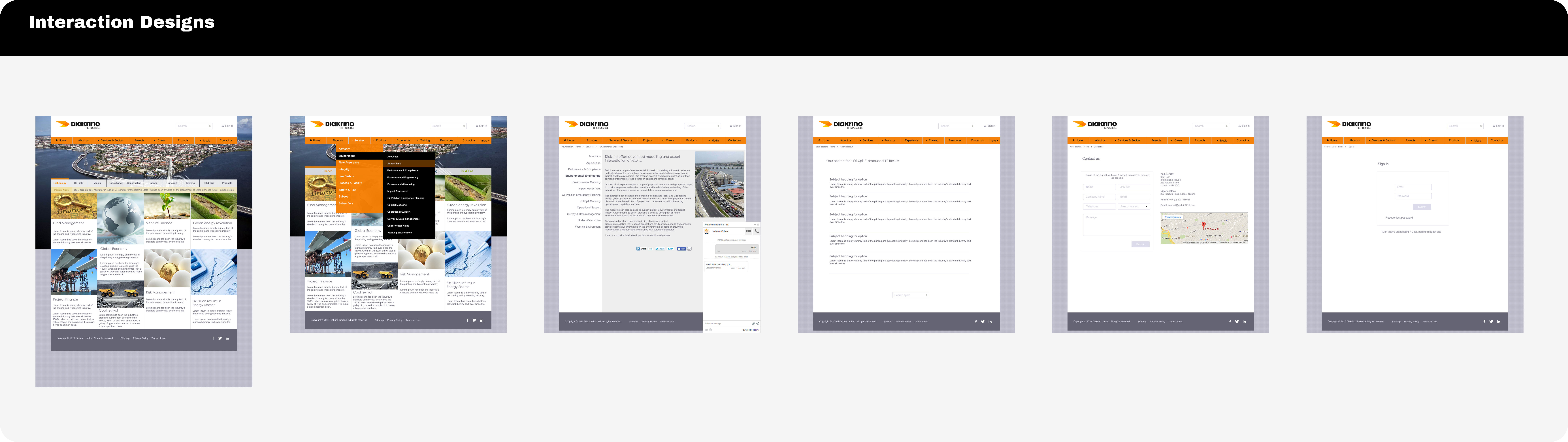 Diakrino interaction design flows